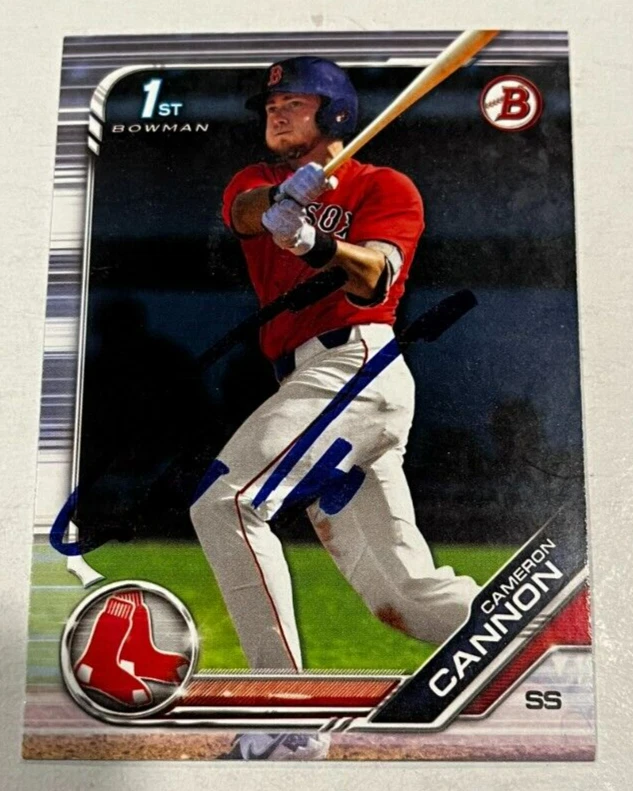 CAMERON CANNON SIGNED 2019 BOWMAN DRAFT PROSPECT ROOKIE CARD AUTO
