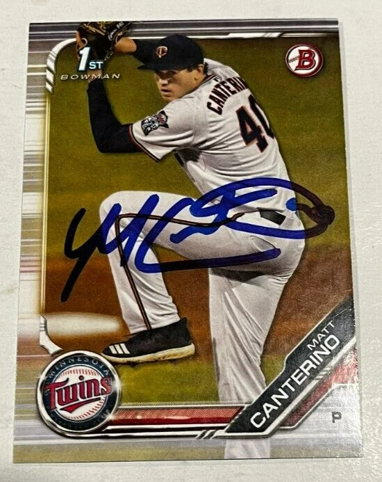 MATT CANTERINO SIGNED 2019 BOWMAN DRAFT PROSPECT ROOKIE CARD AUTO