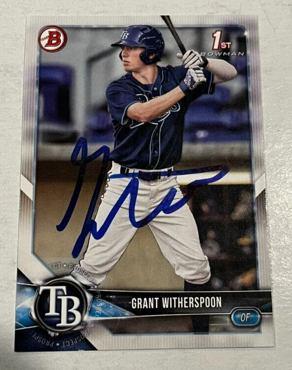 GRANT WITHERSPOON SIGNED 2018 BOWMAN DRAFT PROSPECT ROOKIE CARD AUTO