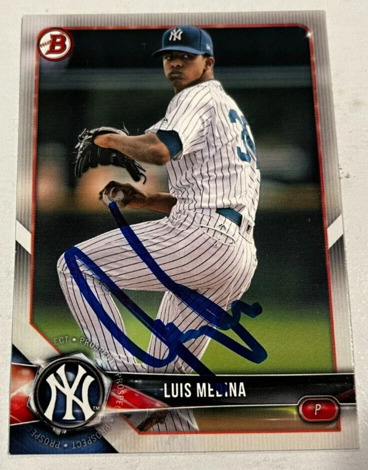 LUIS MEDINA SIGNED 2018 BOWMAN DRAFT PROSPECT ROOKIE CARD AUTO