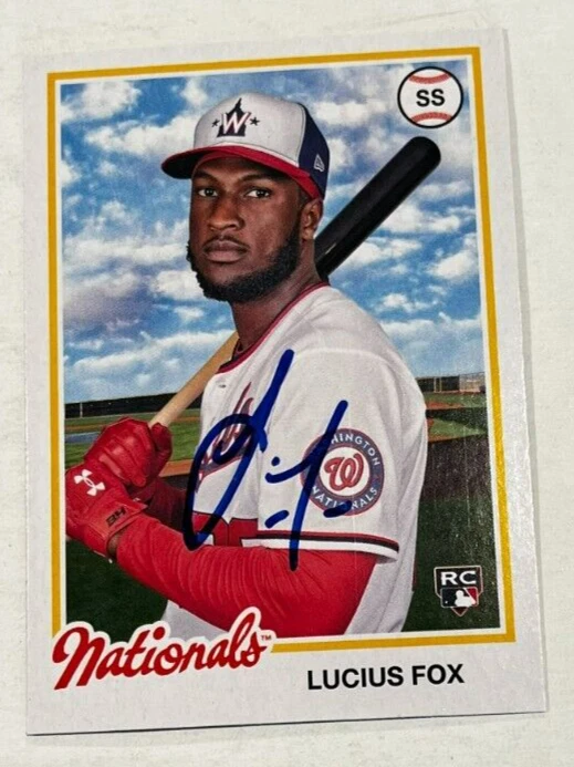 LUCIUS FOX SIGNED 2022 TOPPS ARCHIVES ROOKIE BASEBALL CARD AUTO
