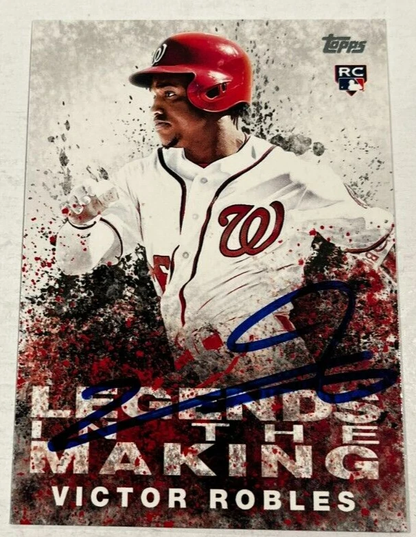 VICTOR ROBLES SIGNED 2018 TOPPS INSERT ROOKIE BASEBALL CARD AUTO