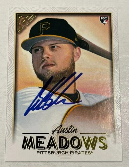 AUSTIN MEADOWS SIGNED 2018 TOPPS GALLERY ROOKIE BASEBALL CARD AUTO