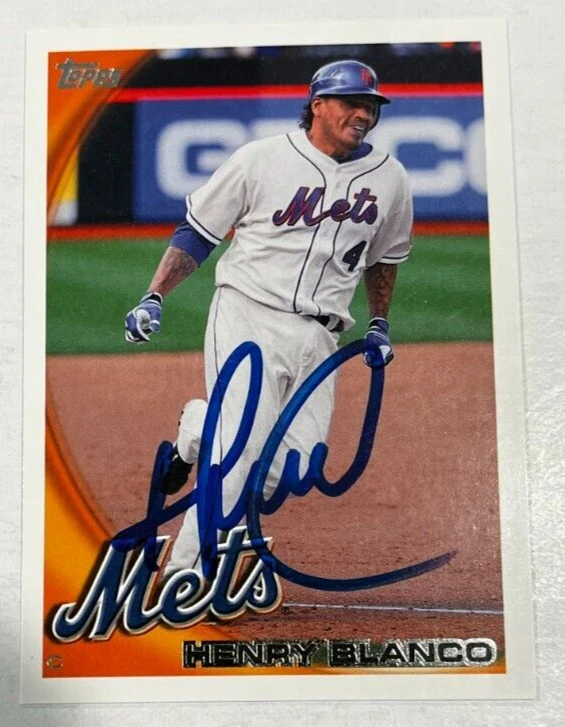 HENRY BLANCO SIGNED 2010 TOPPS BASEBALL CARD AUTO