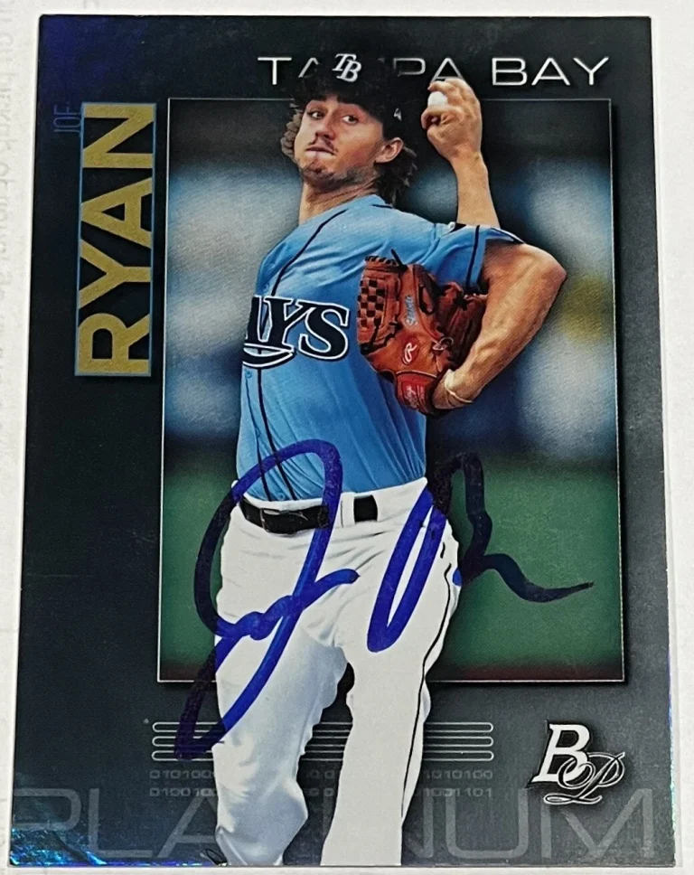 JOE RYAN SIGNED 2020 BOWMAN PLATINUM ROOKIE BASEBALL CARD AUTO