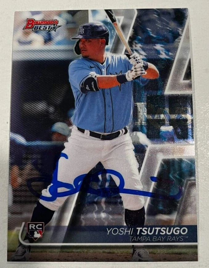 YOSHI TSUTSUGO SIGNED 2020 BOWMAN'S BEST ROOKIE BASEBALL CARD AUTO