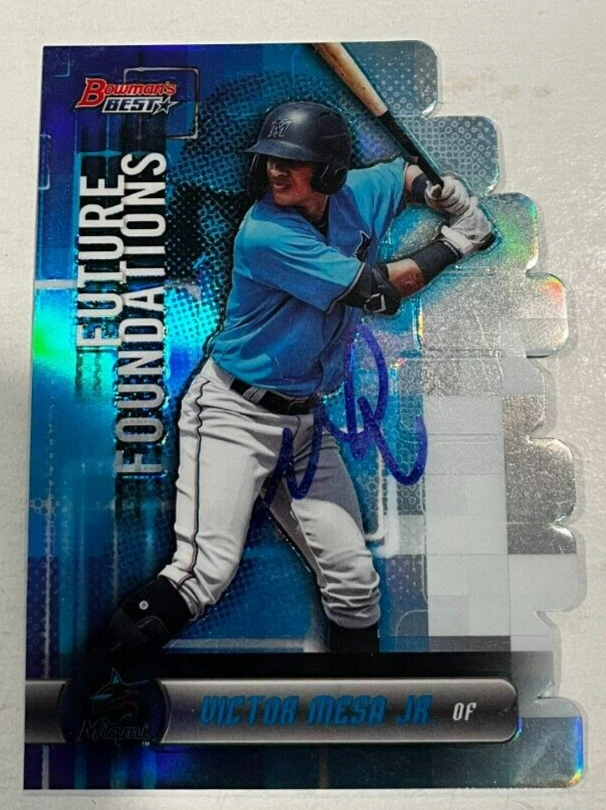 VICTOR MESA JR SIGNED 2019 BOWMAN'S BEST FUTURE FOUNDATIONS ROOKIE CARD AUTO