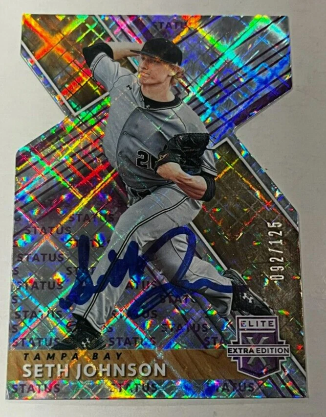 SETH JOHNSON SIGNED 2019 PANINI ELITE EXTRA EDITION BASEBALL CARD AUTO