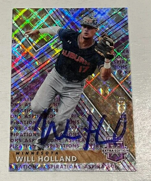 WILL HOLLAND SIGNED 2019 PANINI ELITE EXTRA EDITION BASEBALL CARD AUTO