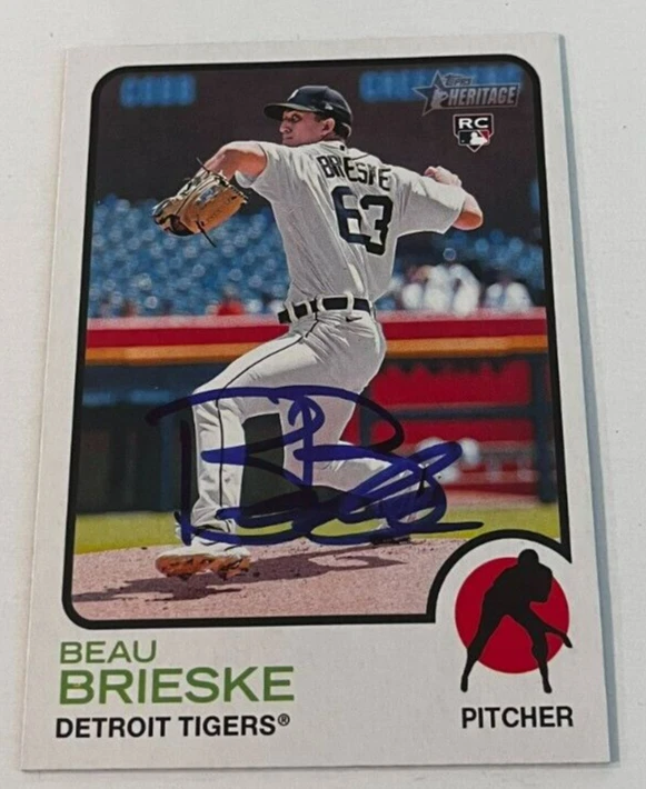 BEAU BRIESKE SIGNED 2022 TOPPS HERITAGE BASEBALL CARD AUTO