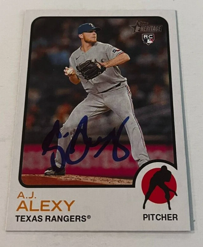 AJ A.J. ALEXY SIGNED 2022 TOPPS HERITAGE BASEBALL CARD AUTO