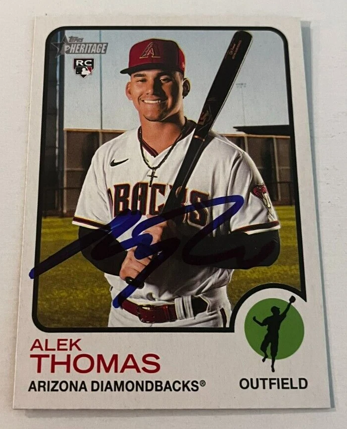ALEK THOMAS SIGNED 2022 TOPPS HERITAGE BASEBALL CARD AUTO