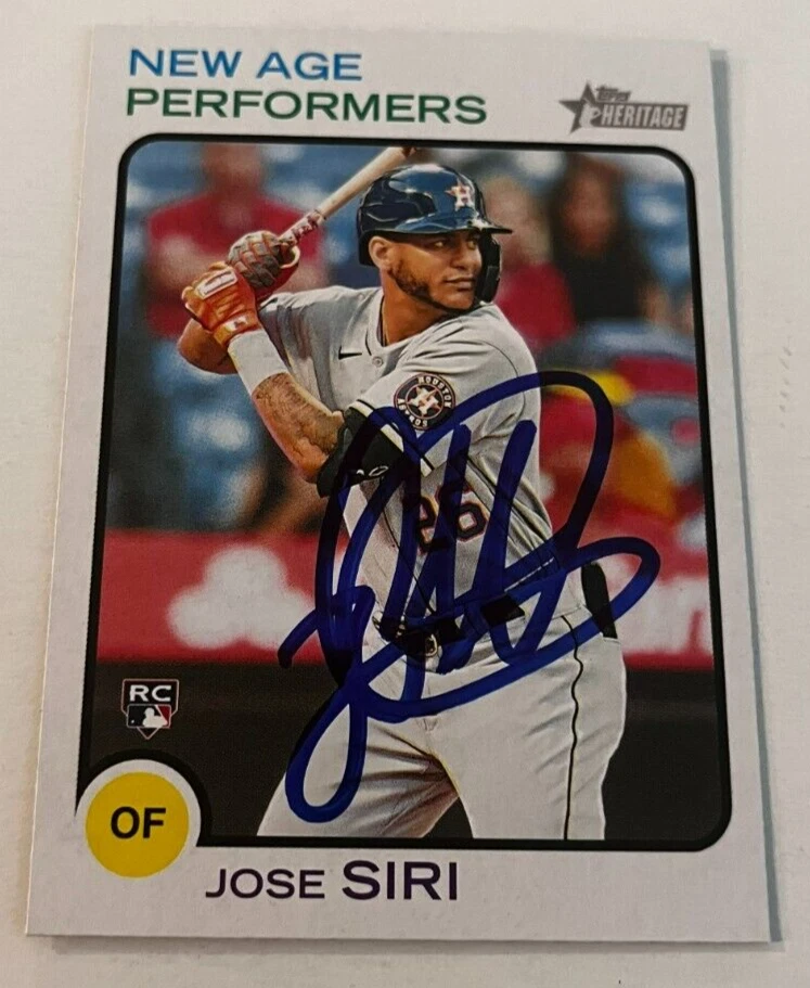 JOSE SIRI SIGNED 2022 TOPPS HERITAGE NEW AGE PERFORMERS BASEBALL CARD AUTO