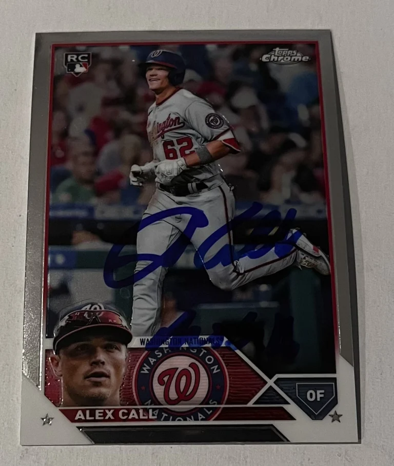 ALEX CALL SIGNED 2023 TOPPS CHROME BASEBALL CARD AUTO