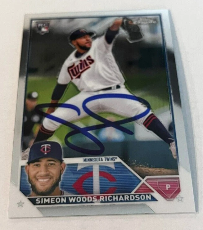 SIMEON WOODS RICHARDSON SIGNED 2023 TOPPS CHROME BASEBALL CARD AUTO