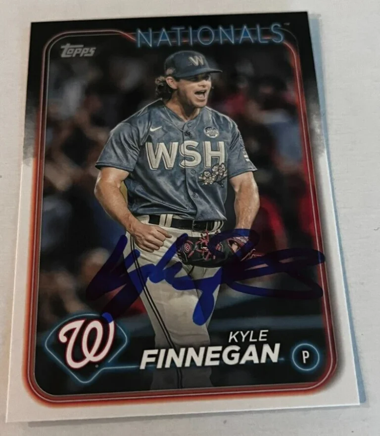KYLE FINNEGAN SIGNED 2024 TOPPS BASEBALL CARD AUTO