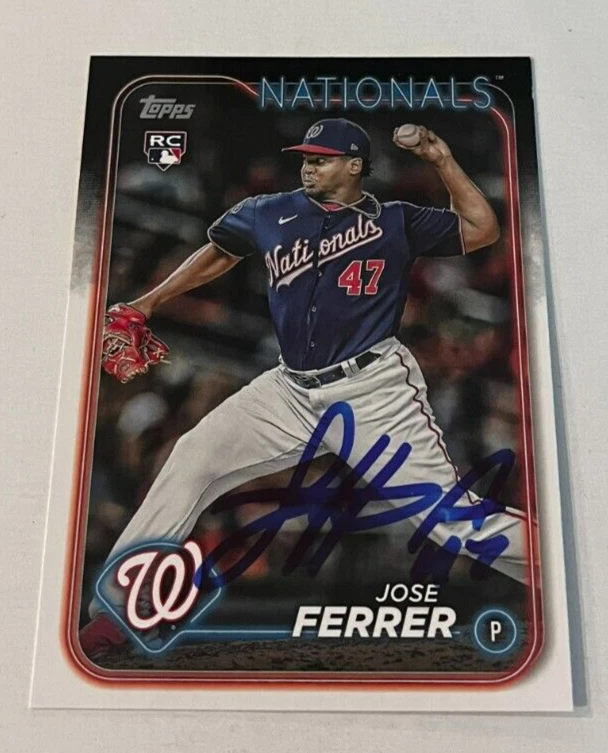 JOSE FERRER SIGNED 2024 TOPPS BASEBALL CARD AUTO