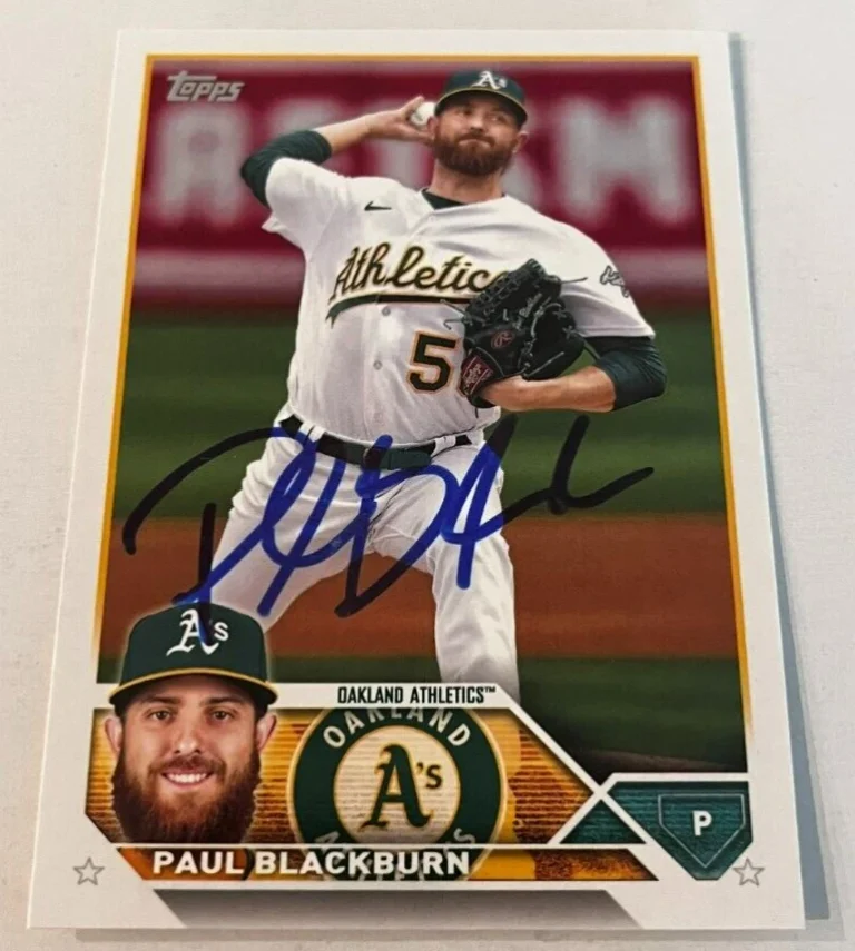 PAUL BLACKBURN SIGNED 2023 TOPPS BASEBALL CARD AUTO