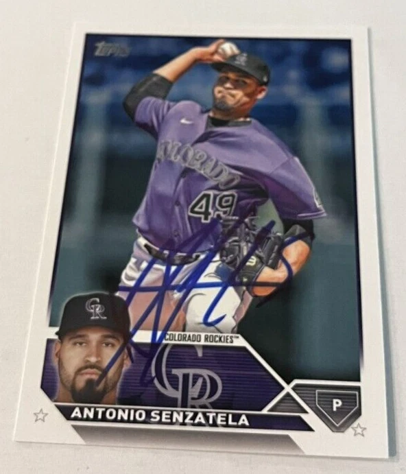 ANTONIO SENZATELA SIGNED 2023 TOPPS BASEBALL CARD AUTO