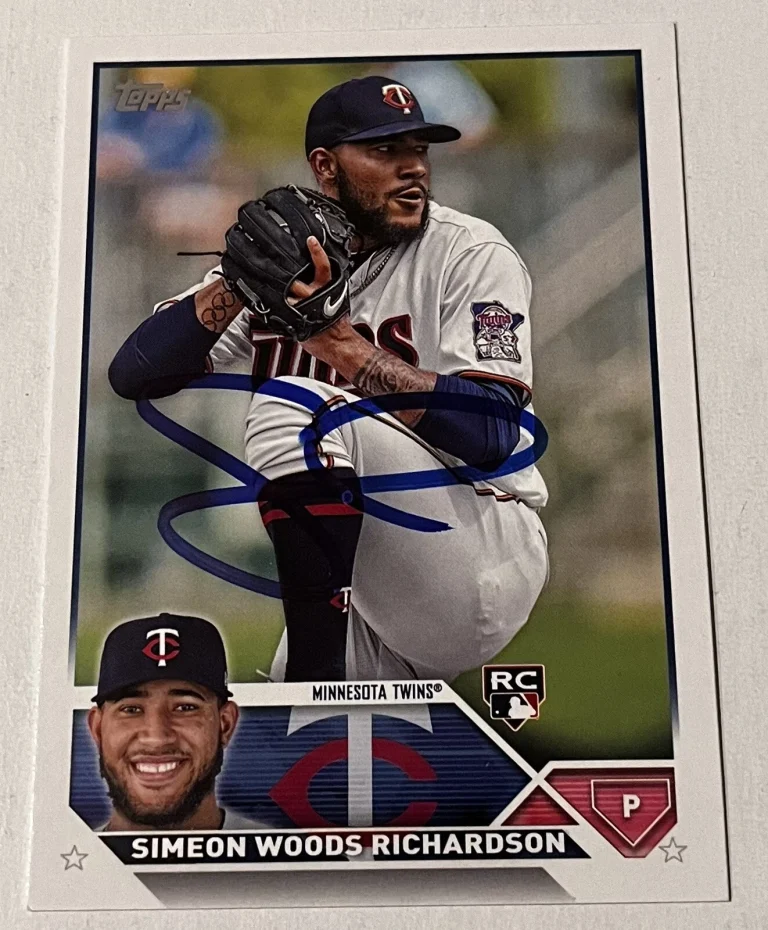 SIMEON WOODS RICHARDSON SIGNED 2023 TOPPS BASEBALL CARD AUTO