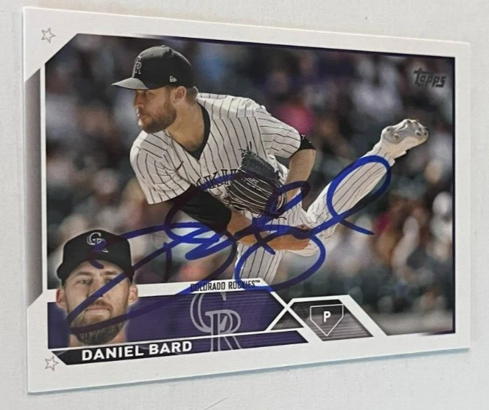 DANIEL BARD SIGNED 2023 TOPPS BASEBALL CARD AUTO