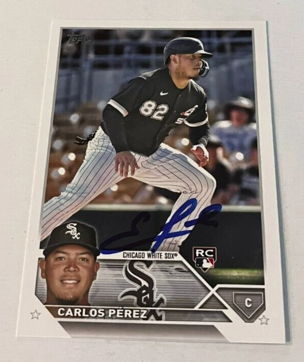 CARLOS PEREZ SIGNED 2023 TOPPS BASEBALL CARD AUTO