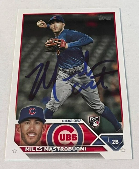 MILES MASTROBUONI SIGNED 2023 TOPPS BASEBALL CARD AUTO