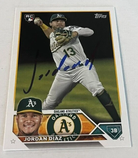 JORDAN DIAZ SIGNED 2023 TOPPS BASEBALL CARD AUTO