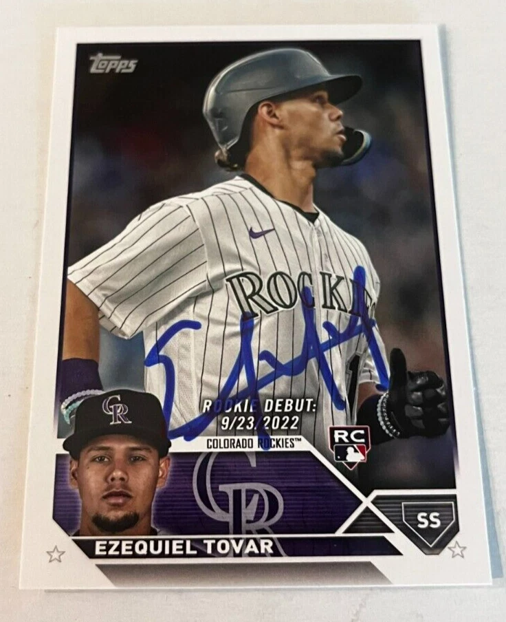 EZEQUIEL TOVAR SIGNED 2023 TOPPS BASEBALL CARD AUTO