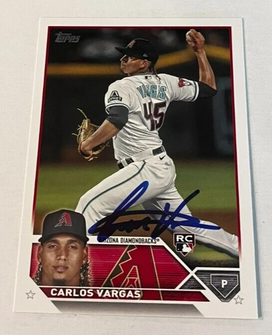 CARLOS VARGAS SIGNED 2023 TOPPS BASEBALL CARD AUTO