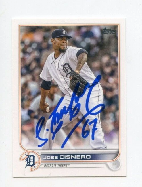 JOSE CISNERO SIGNED 2022 TOPPS BASEBALL CARD AUTO