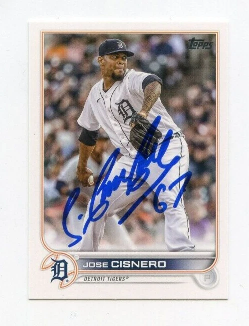 JOSE CISNERO SIGNED 2022 TOPPS BASEBALL CARD AUTO