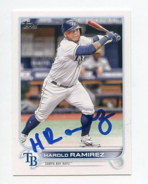 HAROLD RAMIREZ SIGNED 2022 TOPPS BASEBALL CARD AUTO