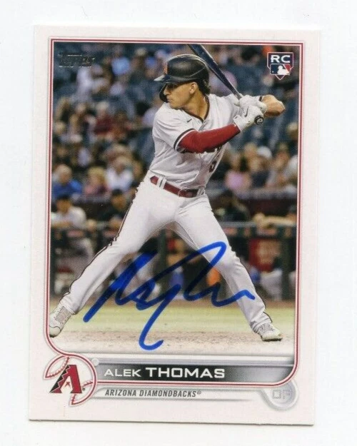 ALEK THOMAS SIGNED 2022 TOPPS BASEBALL CARD AUTO
