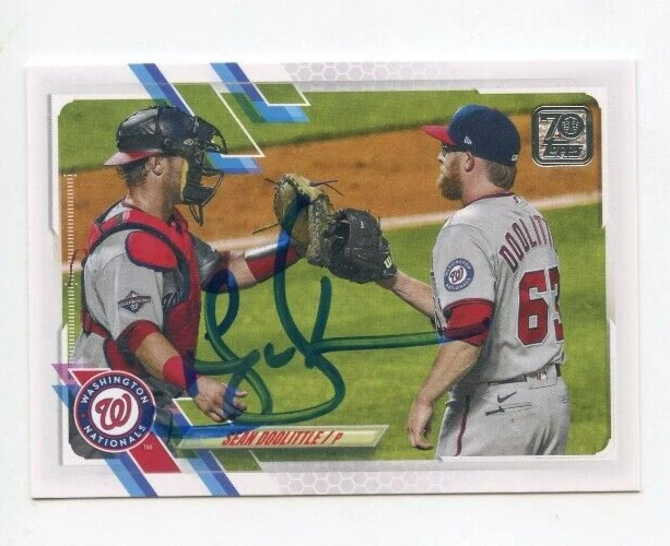 SEAN DOOLITTLE SIGNED 2021 TOPPS BASEBALL CARD AUTO