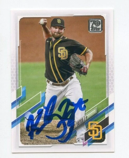 KIRBY YATES SIGNED 2021 TOPPS BASEBALL CARD AUTO
