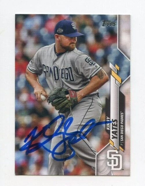 KIRBY YATES SIGNED 2020 TOPPS BASEBALL CARD AUTO