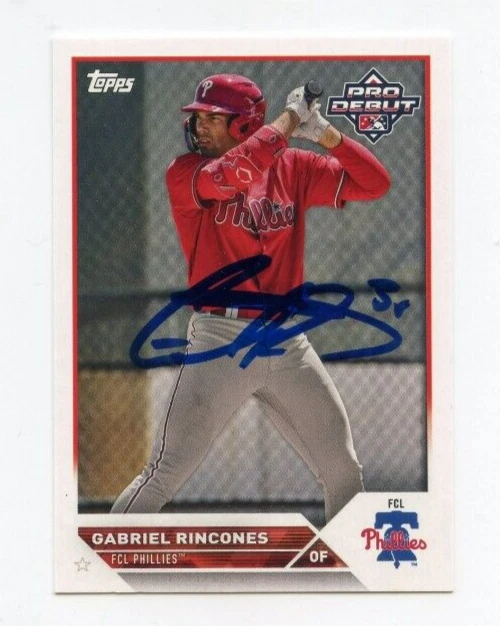 GABRIEL RINCONES SIGNED 2023 TOPPS PRO DEBUT BASEBALL CARD AUTO