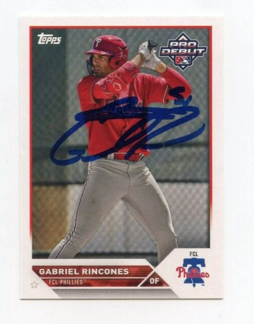 GABRIEL RINCONES SIGNED 2023 TOPPS PRO DEBUT BASEBALL CARD AUTO