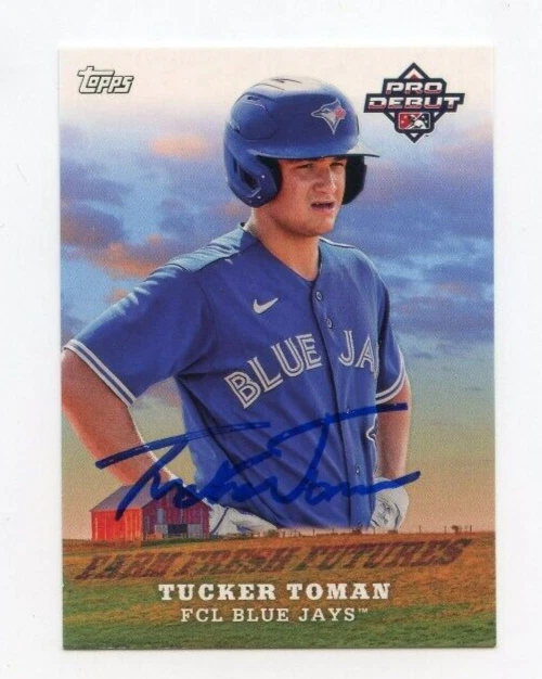 TUCKER TOMAN SIGNED 2023 TOPPS PRO DEBUT FARM FRESH FUTURES BASEBALL CARD AUTO