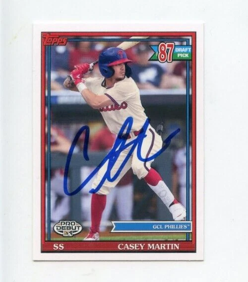 CASEY MARTIN SIGNED 2021 TOPPS PRO DEBUT BASEBALL CARD AUTO
