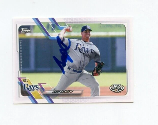 SANDY GASTON SIGNED 2021 TOPPS PRO DEBUT BASEBALL CARD AUTO