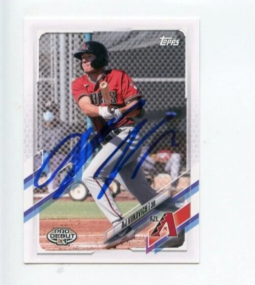 AJ VUKOVICH SIGNED 2021 TOPPS PRO DEBUT BASEBALL CARD AUTO