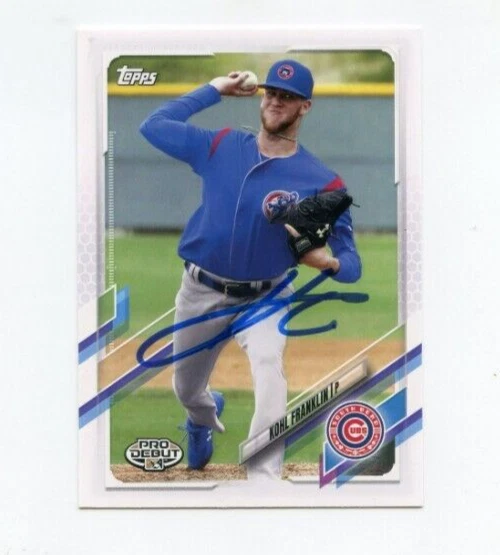 KOHL FRANKLIN SIGNED 2021 TOPPS PRO DEBUT BASEBALL CARD AUTO
