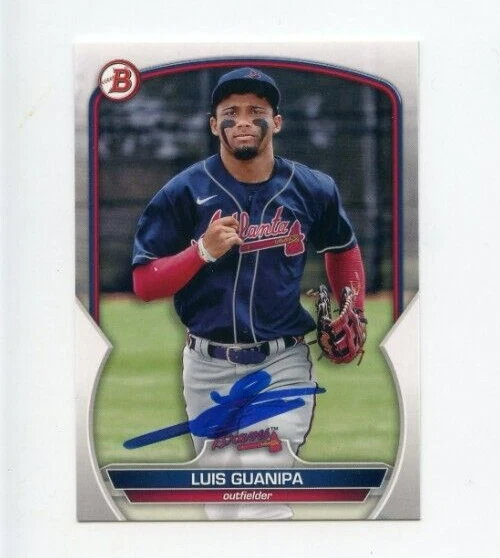 LUIS GUANIPA SIGNED 2023 BOWMAN DRAFT BASEBALL CARD AUTO