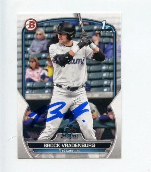 BROCK VRADENBURG SIGNED 2023 BOWMAN DRAFT BASEBALL CARD AUTO