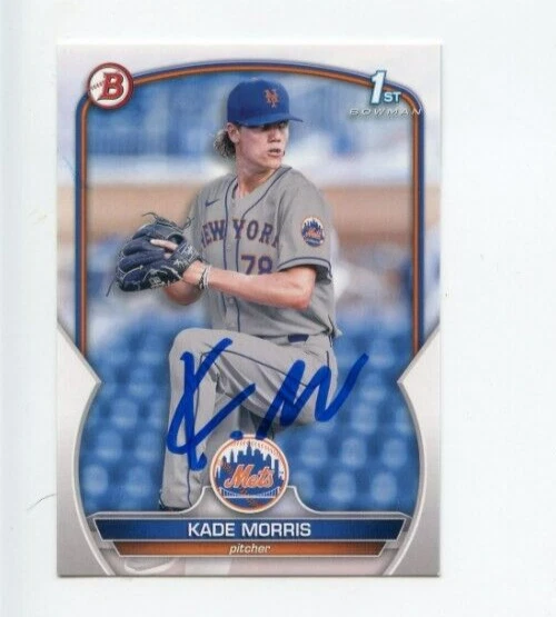 KADE MORRIS SIGNED 2023 BOWMAN DRAFT BASEBALL CARD AUTO