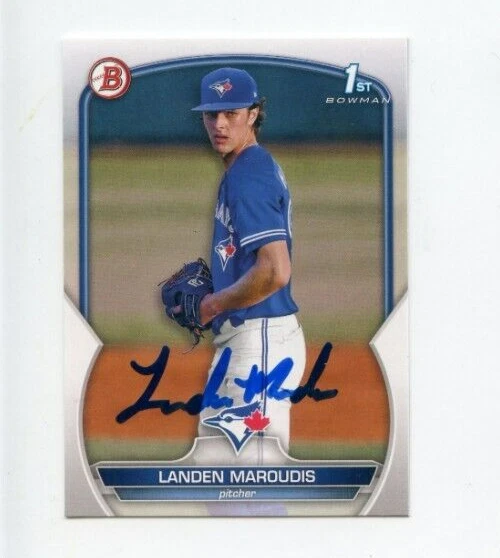 LANDEN MAROUDIS SIGNED 2023 BOWMAN DRAFT BASEBALL CARD AUTO
