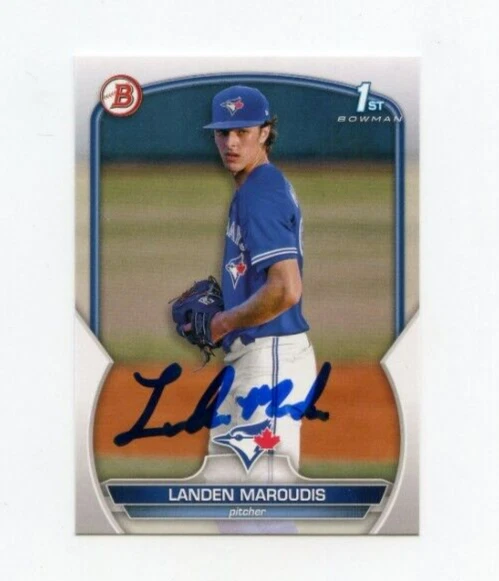 LANDEN MAROUDIS SIGNED 2023 BOWMAN DRAFT BASEBALL CARD AUTO