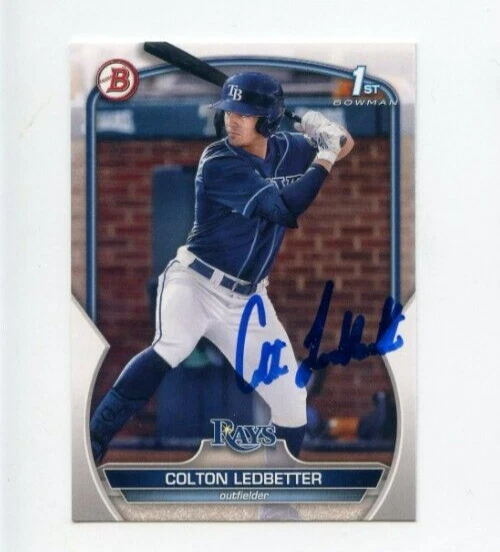 COLTON LEDBETTER SIGNED 2023 BOWMAN DRAFT BASEBALL CARD AUTO